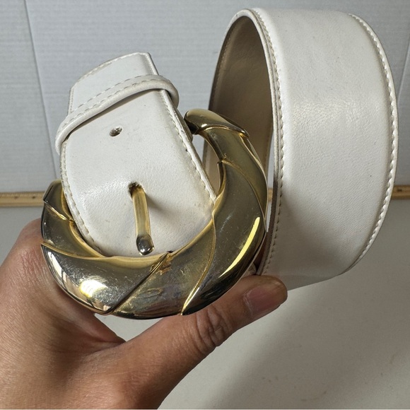 Y2K Women's Preppy Vintage Emmanuel Boho 90s White Belt Petite Small - Picture 3 of 15